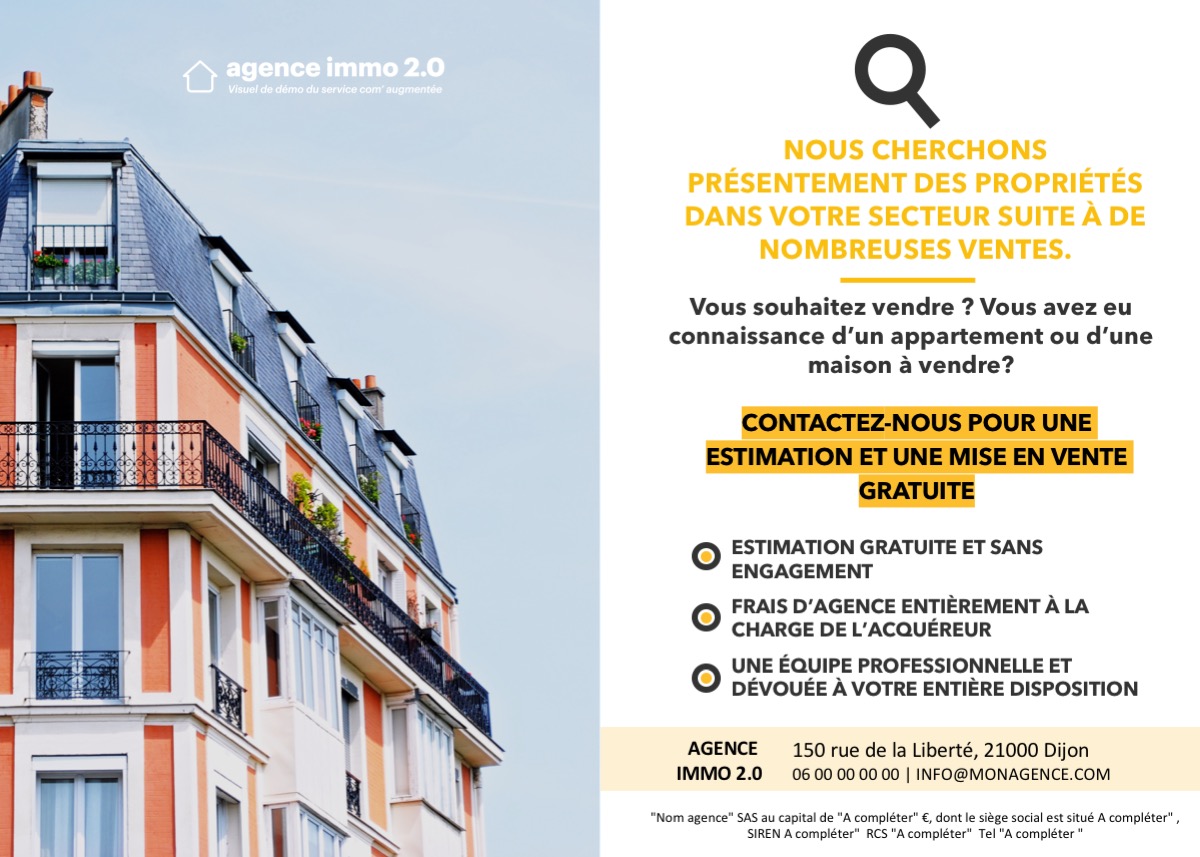 Design Flyer Immobilier Pour Communiquer Sur La Recherche De Biens ...